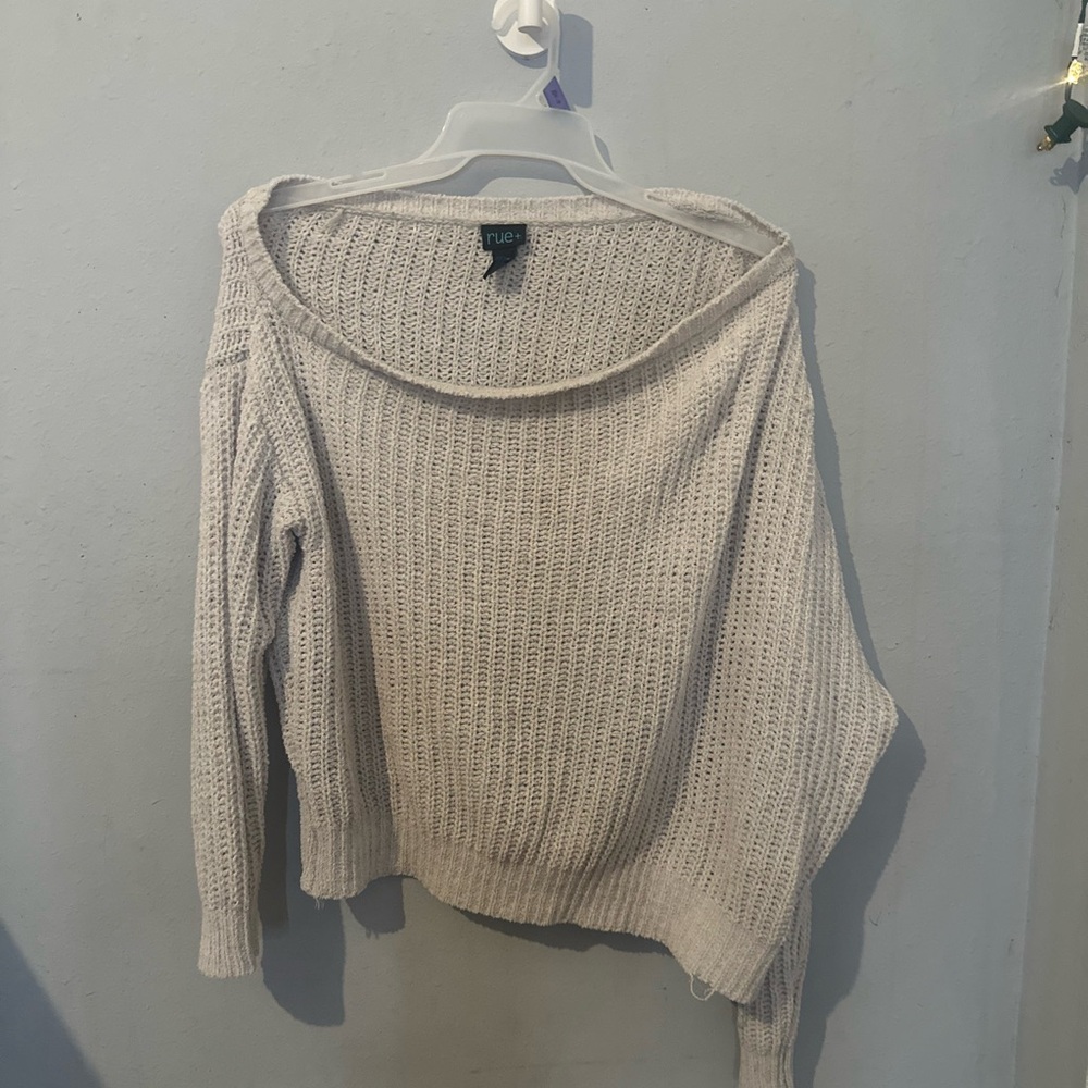 Rue21 Off-the-Shoulder Cream Sweater